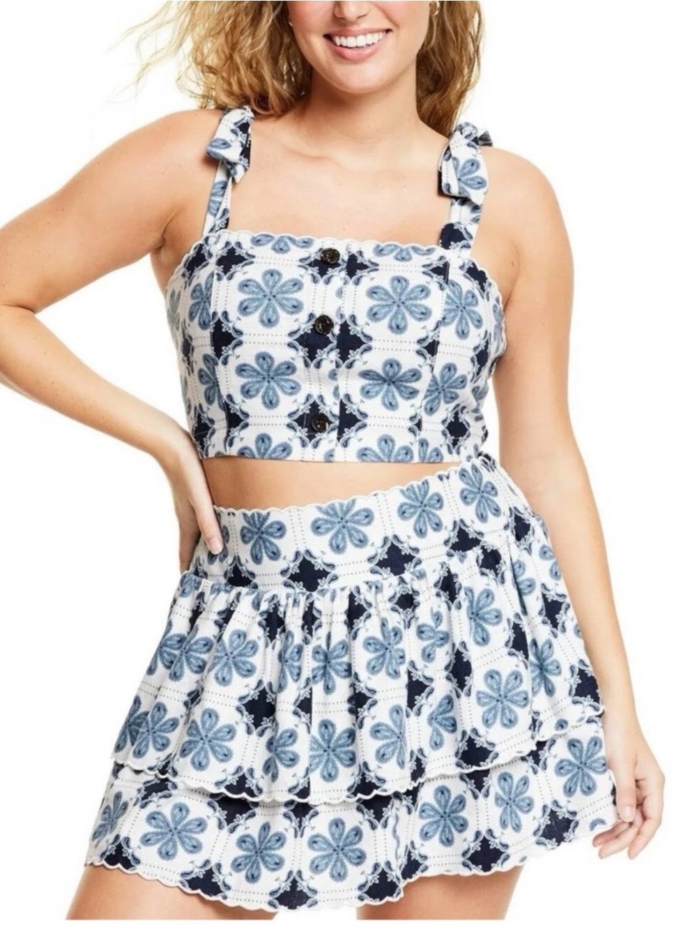 Agua Bendita X Target Linen Blend Skirt With Crop Top - Picture 4 of 5
